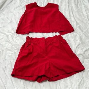 Mango co-ord shorts and top set. Size small.